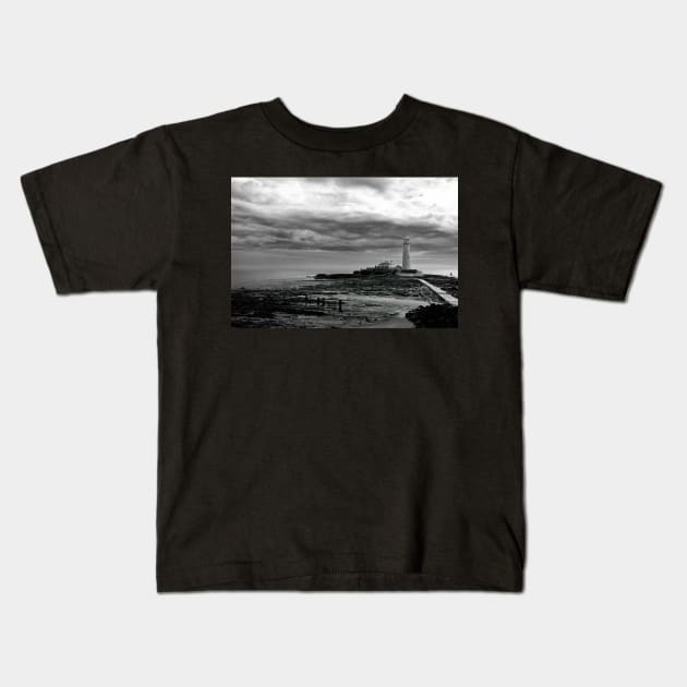 St Mary's Island Monochrome Kids T-Shirt by Violaman